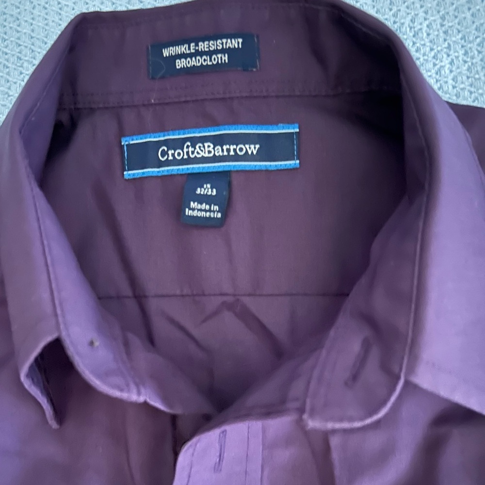 Croft & Barrow Men's Purple no wrinkle dress Shirt